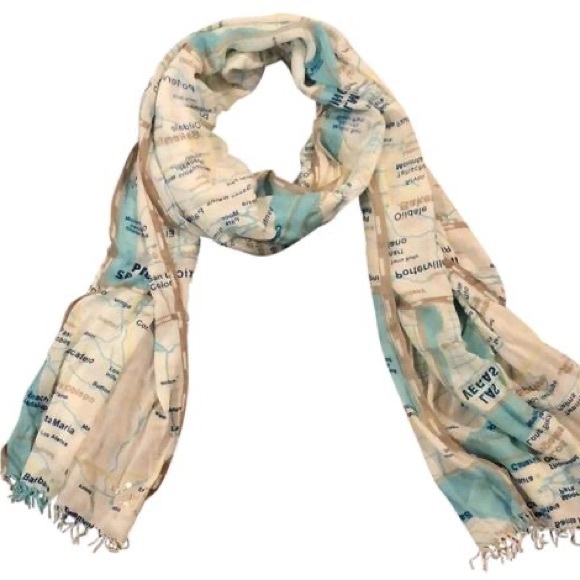 💥SOLD💥RARE Kate Spade Off The Map Scarf EUC - Picture 7 of 7